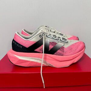 New Balance FuelCell SuperComp Elite v4 Pink Wht Racing Carbon Fiber 10 Wide